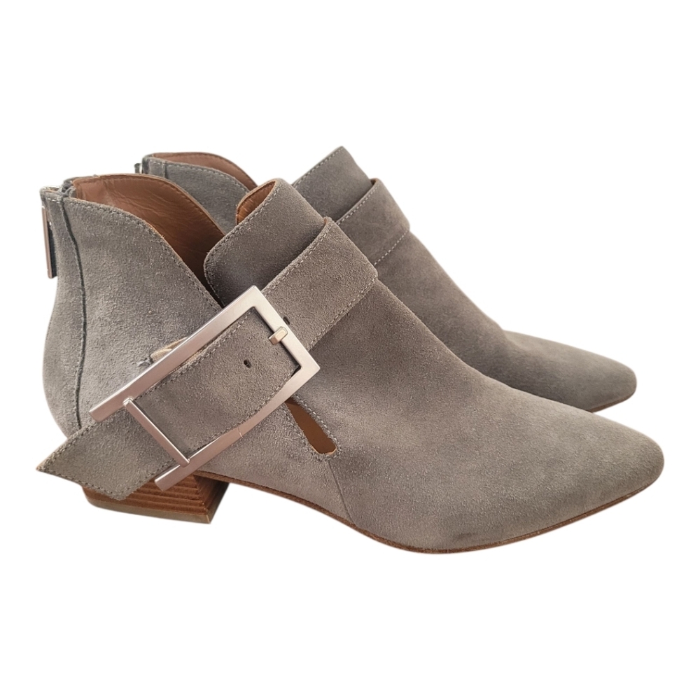 Aquatalia Gray Ankle Boots with Buckle